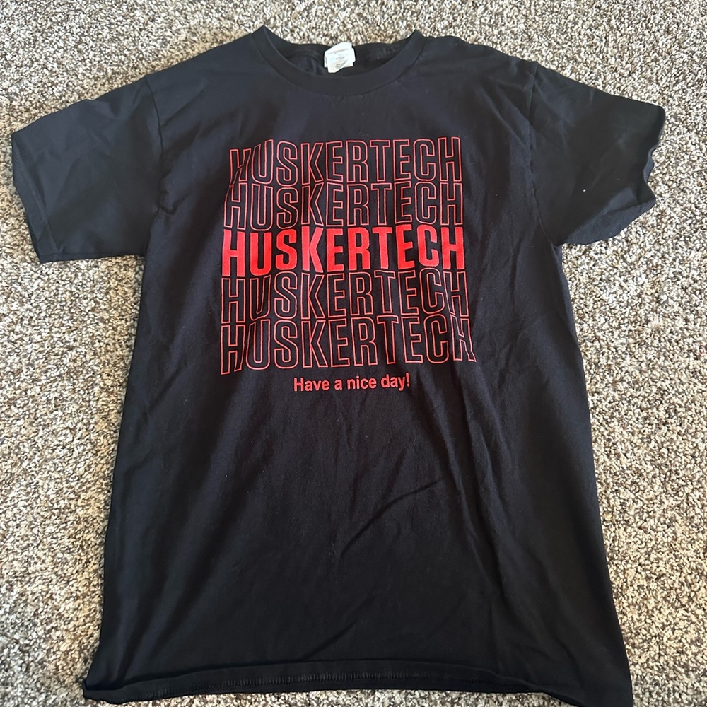 Hanes Black and Red Short Sleeve Tee